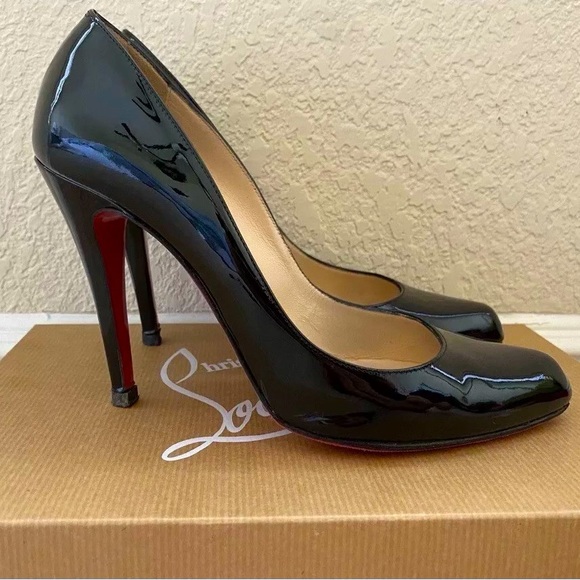 Christian Louboutin Black Pumps/Heels Decollete 868 100 Patent Calf Size 37.5 - Picture 7 of 8